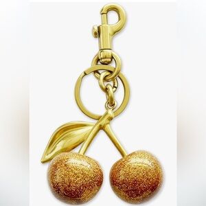 Cherries in gold clip on cherry with gold hardware perfect for your coach bag